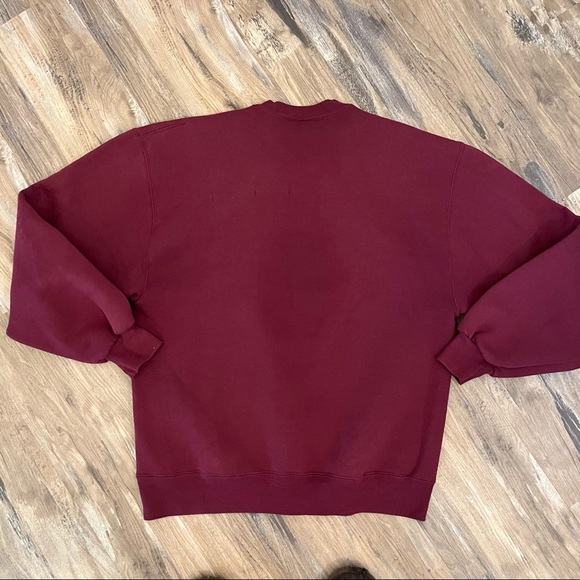 Mens vintage 90s Russell athletic blank crew neck sweatshirt sz L red USA made - Picture 2 of 6